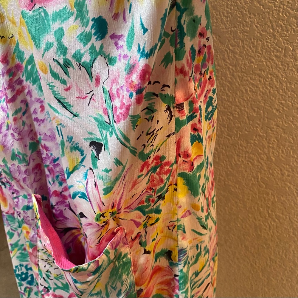 Vtg Victorias Secret Bathrobe One Size Pink Floral Terry Lined Gold Label *FLAWS - Picture 7 of 16